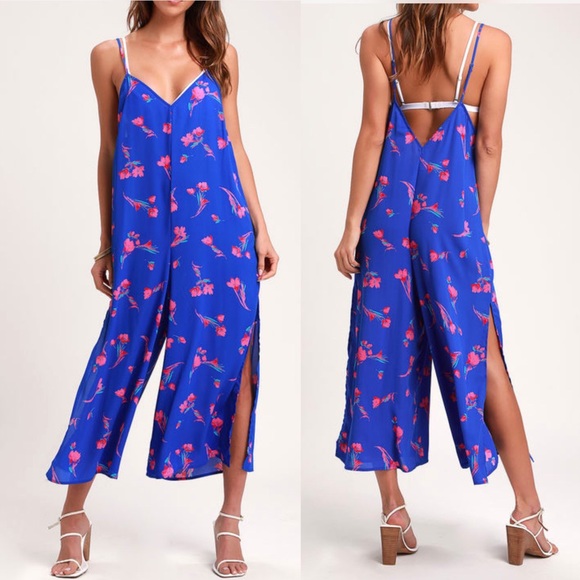 Lulus Other - 🆕 Cobalt Blue Floral Print Swim Cover Up